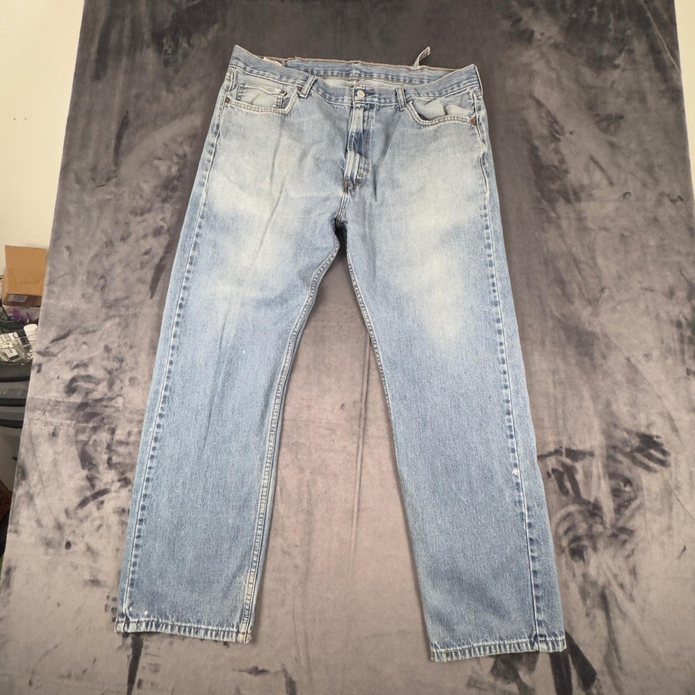 Levi's 505 Straight Fit Jeans Mens 40x32 Light Wash Blue Denim 4751